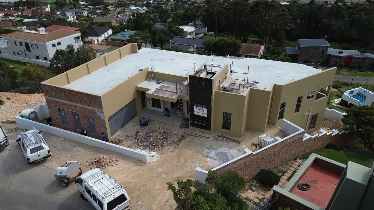 A mountainside build in progress in Gordon's Bay