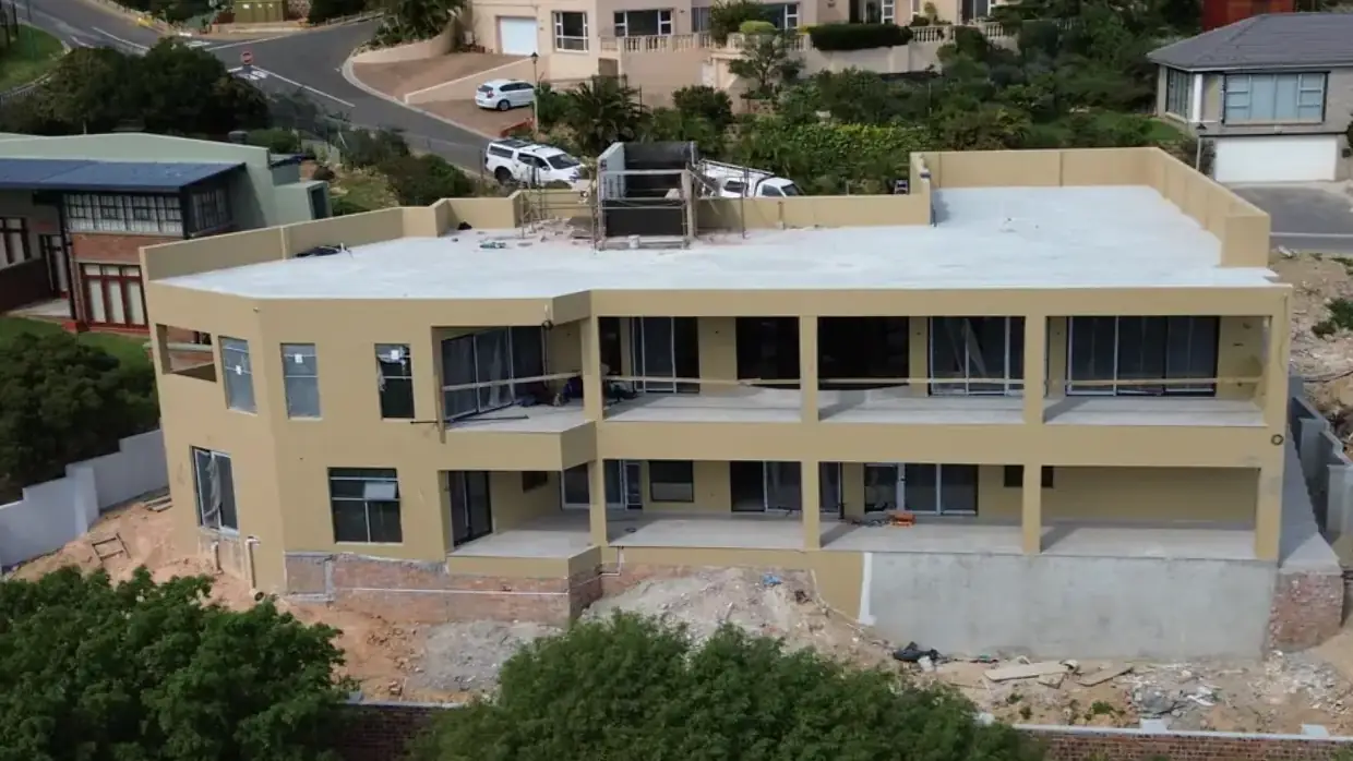 House Makhene finished, seen from the downhill side